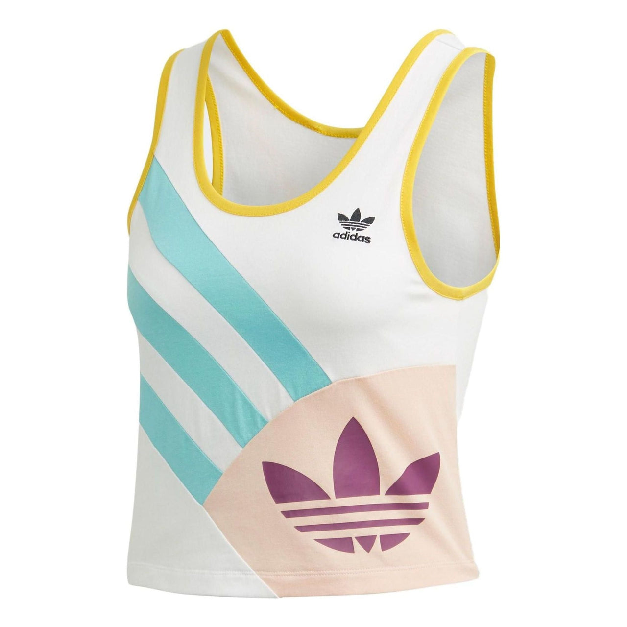 (WMNS) adidas Cropped Tank Top 'White Teal' FN2910