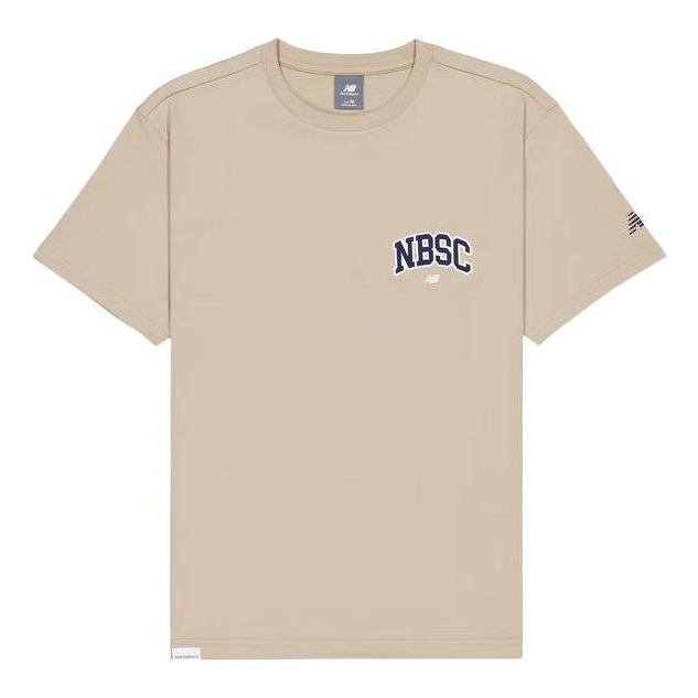 New Balance Small NBSC Graphic T-Shirt 'Beige Navy' AMT42331-SOT