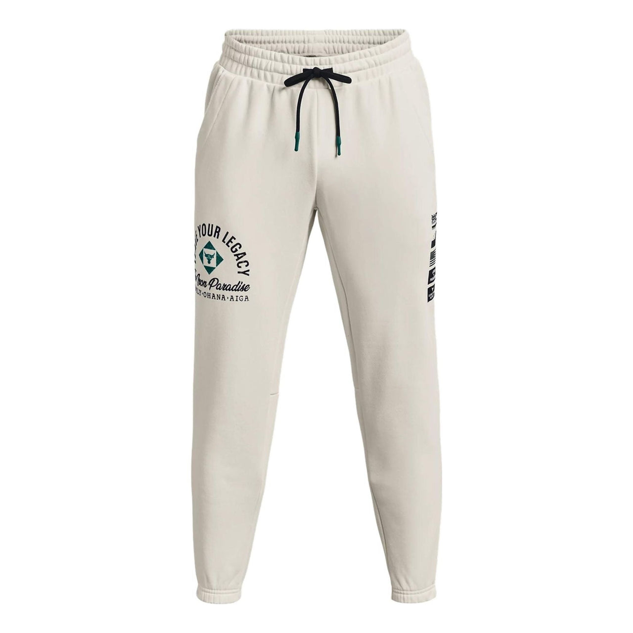 Under Armour Project Rock Heavyweight Terry Pants 'Ivory Black' 1377440-130