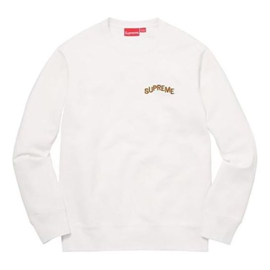 Supreme Step Arc Crewneck Sweater 'White Brown' SUP-FW17-167