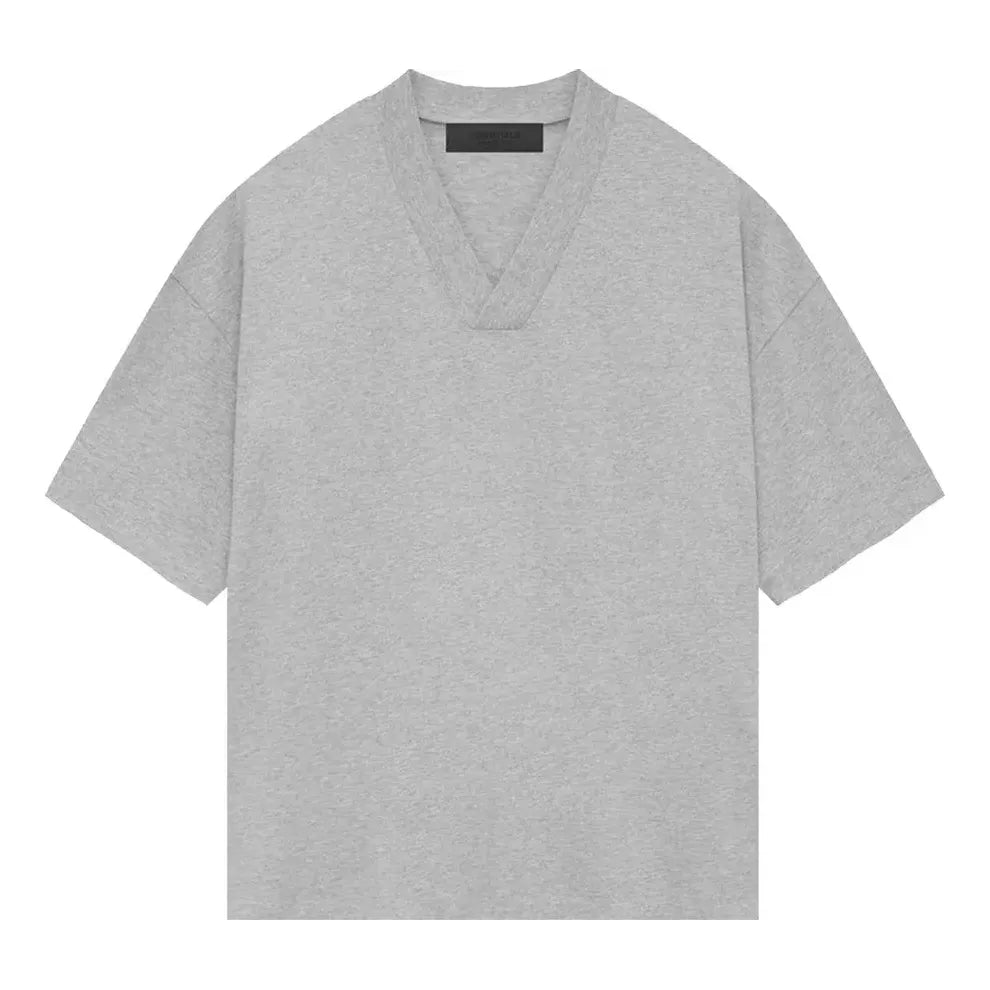 Fear of God Essentials SS24 V Neck T-Shirt 'Light Heather Grey' 125SP244216F