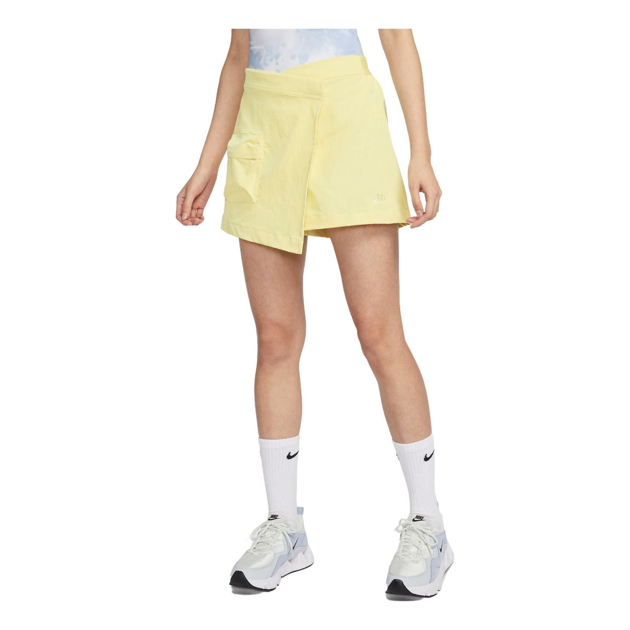 (WMNS) Nike Sportswear Tech Pack High-rise Skort 'Lemon Chiffon Alabaster' DV8492-706