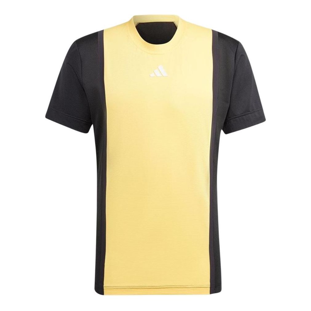 adidas Tennis HEAT.RDY Pro FreeLift 3D Rib T-shirt Asia Sizing 'Yellow Black' IS8972