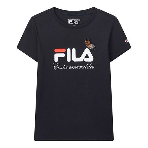(WMNS) FILA Logo Printing Tee Blue F11W028115F-NV