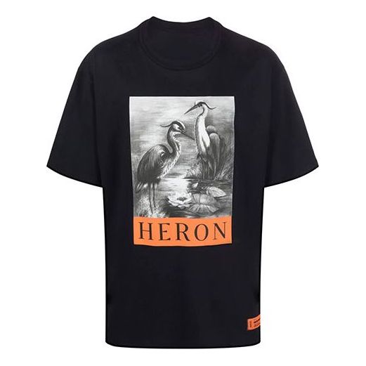 HERON PRESTON SS22 Heron Logo T-shirt 'Black' HMAA026C99JER00110011001