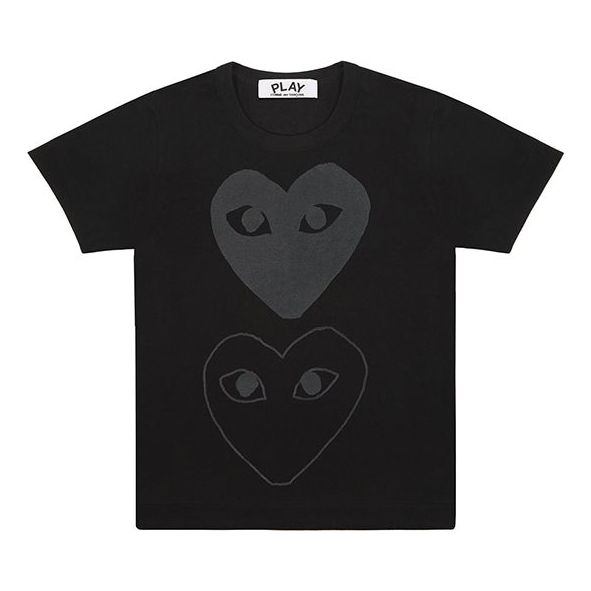 (WMNS) COMME des GARCONS PLAY Double Hearts T-Shirt 'Black Black' AZ-T193-051-1