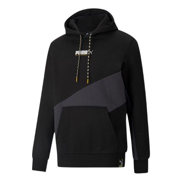 PUMA Logo Full Sleeve Printed Hoodie 'Black' 533084-01
