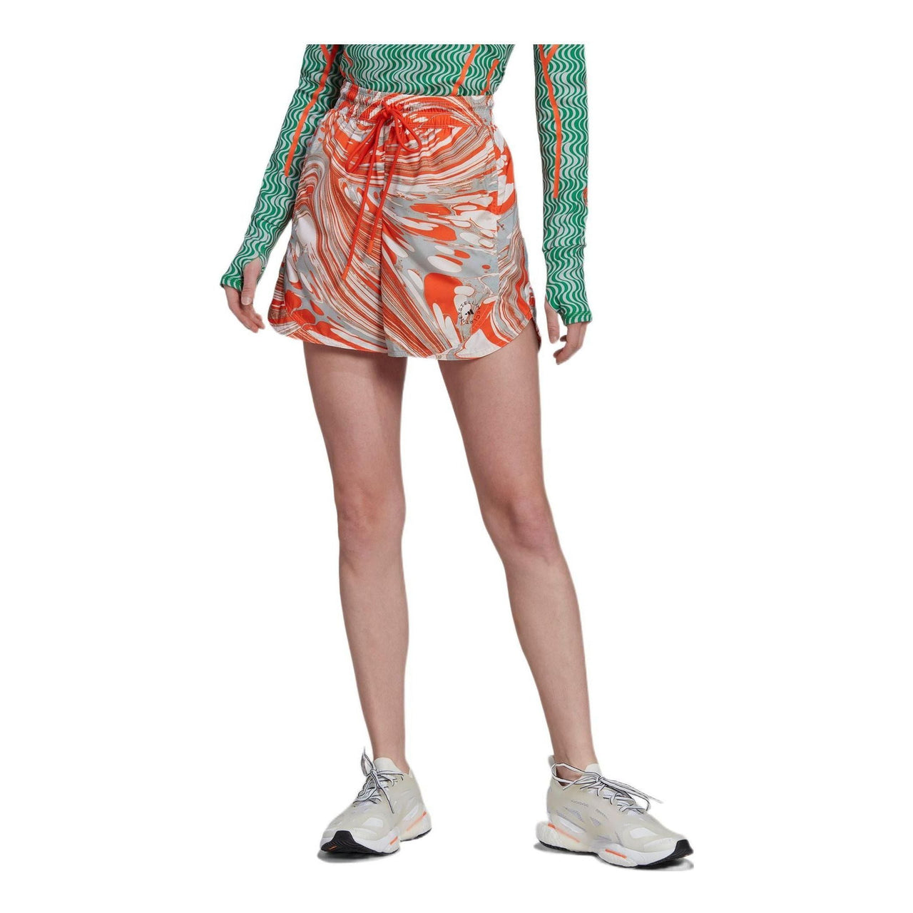 (WMNS) adidas by Stella McCartney TruePurpose Printed Training Shorts 'Orange White' HI6043