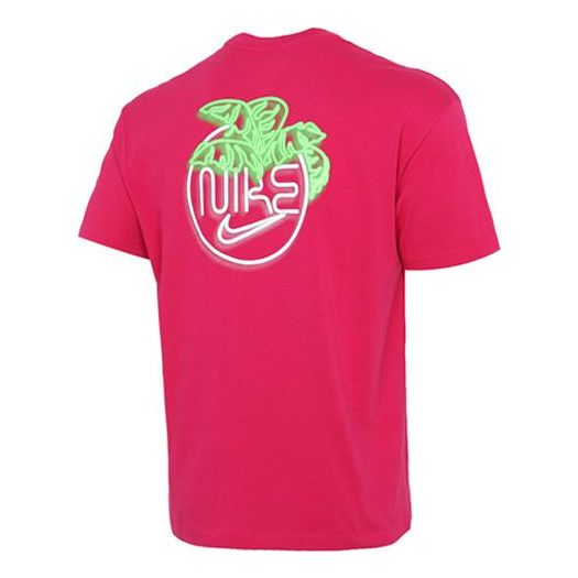Nike Printing Logo Loose Breathable Sports Short Sleeve Red DB5951-615