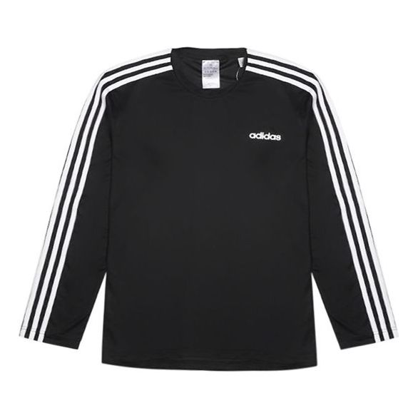 adidas D2m 3s Ls Tee Round-neck Long-sleeve Tee Men Black EI5647