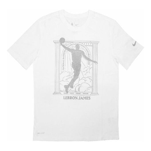 Nike Dri-FIT NBA Los Angeles Lakers Casual Sports Printing Round Neck Short Sleeve White CT4003-100