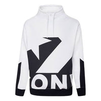 Men's Converse Contrasting Colors Logo Stand Collar Sports Pullover White 10019472-A01