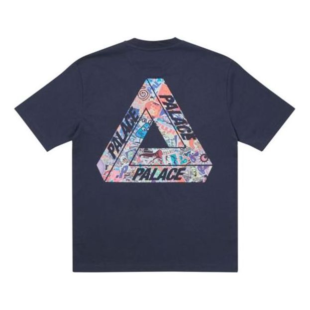 Palace FW21 Tri-Sticker Pack Logo T-Shirt 'Navy' P21TS107