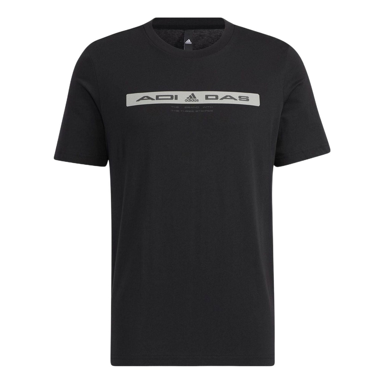 adidas Alphabet Pattern Printing Round Neck Short Sleeve Black HE9944