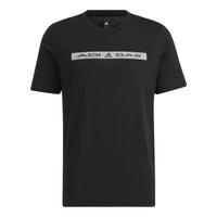 adidas Alphabet Pattern Printing Round Neck Short Sleeve Black HE9944