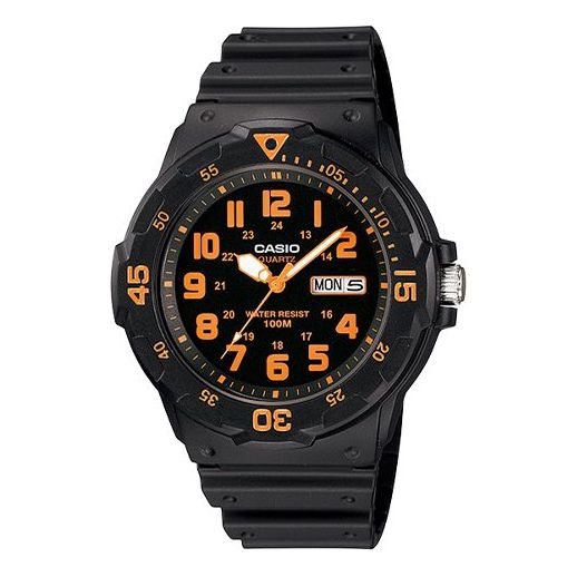 CASIO Sports Waterproof Shockproof Mens Black/Orange Analog MRW-200H-4B