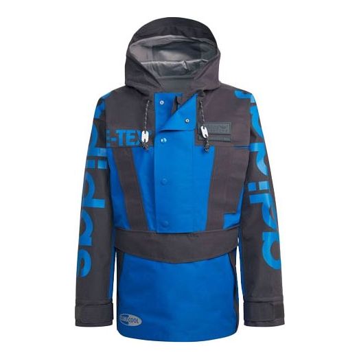 adidas originals Blue Version Series Alphabet Printing hooded Long Sleeves Jacket HD2235