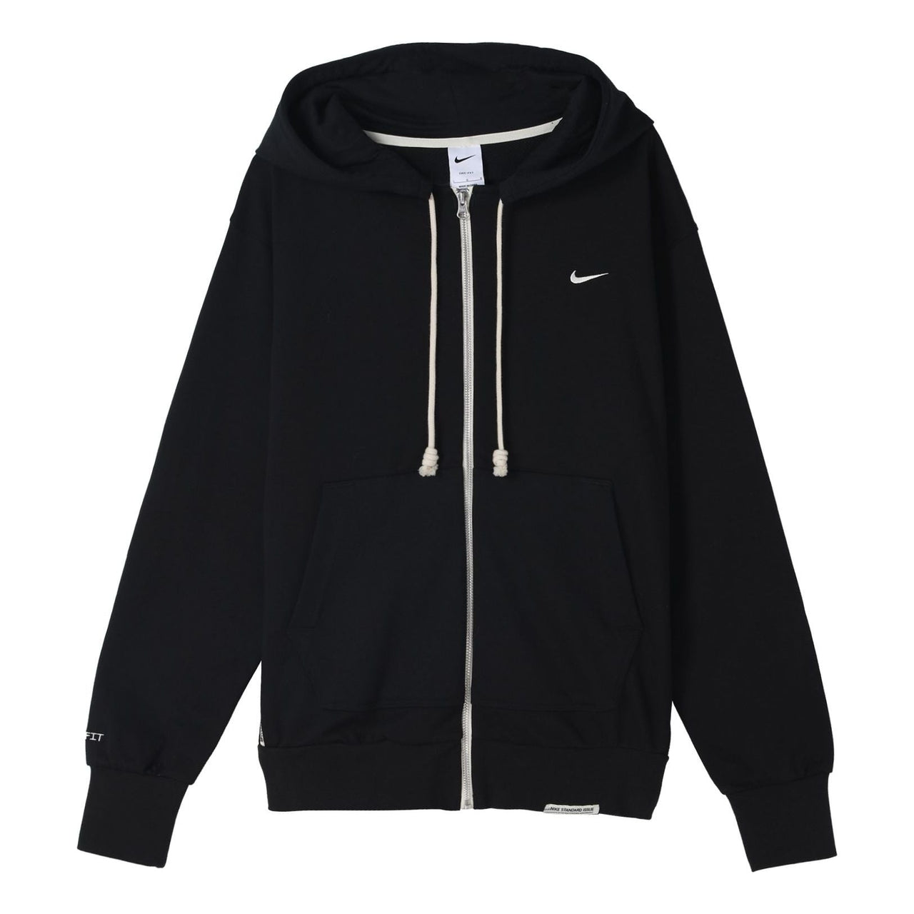 Men's Nike Solid Color Printing Logo Zipper Hooded Running Gym Jacket Black DQ5817-010