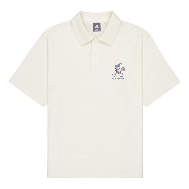 New Balance Cycling Graphic Polo Shirt 'Ivory' NFE26061-IV