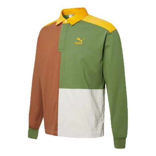 PUMA Retro Color Block Polo Shirt 'Green' 534680-17