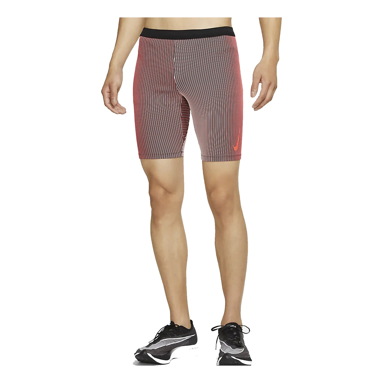 Men's Nike AeroSwift Stripe Breathable Running Sports Tight Gym Shorts Bright Deep Red DA1430-014