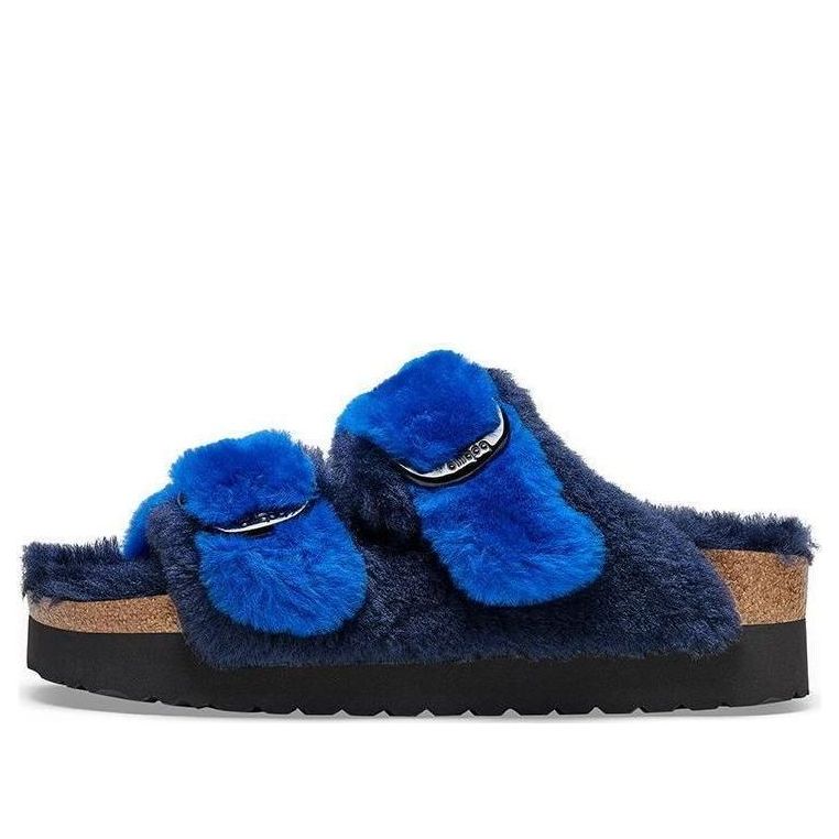 (WMNS) Birkenstock Arizona Big Buckle PAP Fur Narrow Fit 'Ultra Blue/Midnight' 1025398
