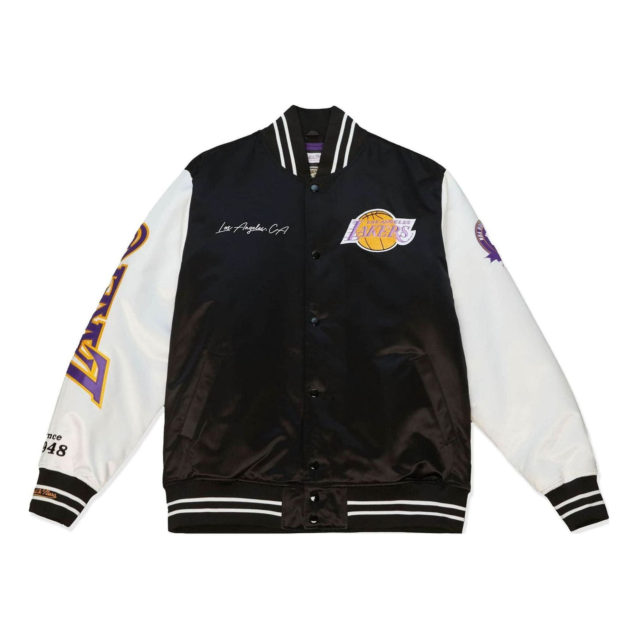 Mitchell & Ness x NBA Team Origins Varsity Satin Jacket 'Los Angeles Lakers' OJBF4854-LALYYPPPBKWH
