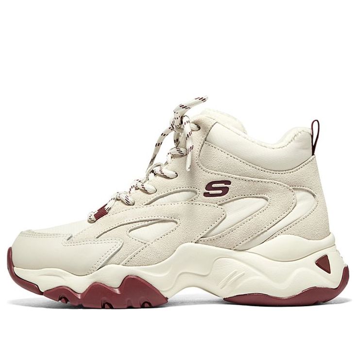 (WMNS) Skechers D'lites 3.0 'White Burgundy' 167595-BURG