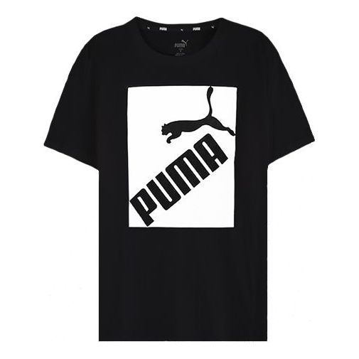 PUMA Logo Printed Short Sleeve TEE Black 583837-01
