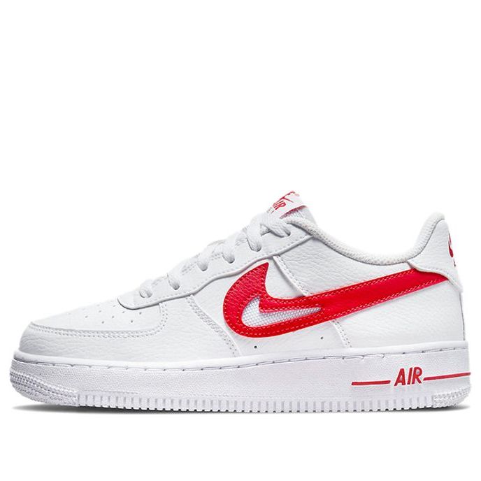 (GS) Nike Air Force 1 Low 'Cut-Out Swoosh - White University Red' DR7970-100