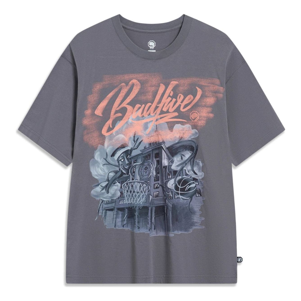 Li-Ning BadFive Cartoon Graphic T-shirt 'Smoke Grey' AHST509-8