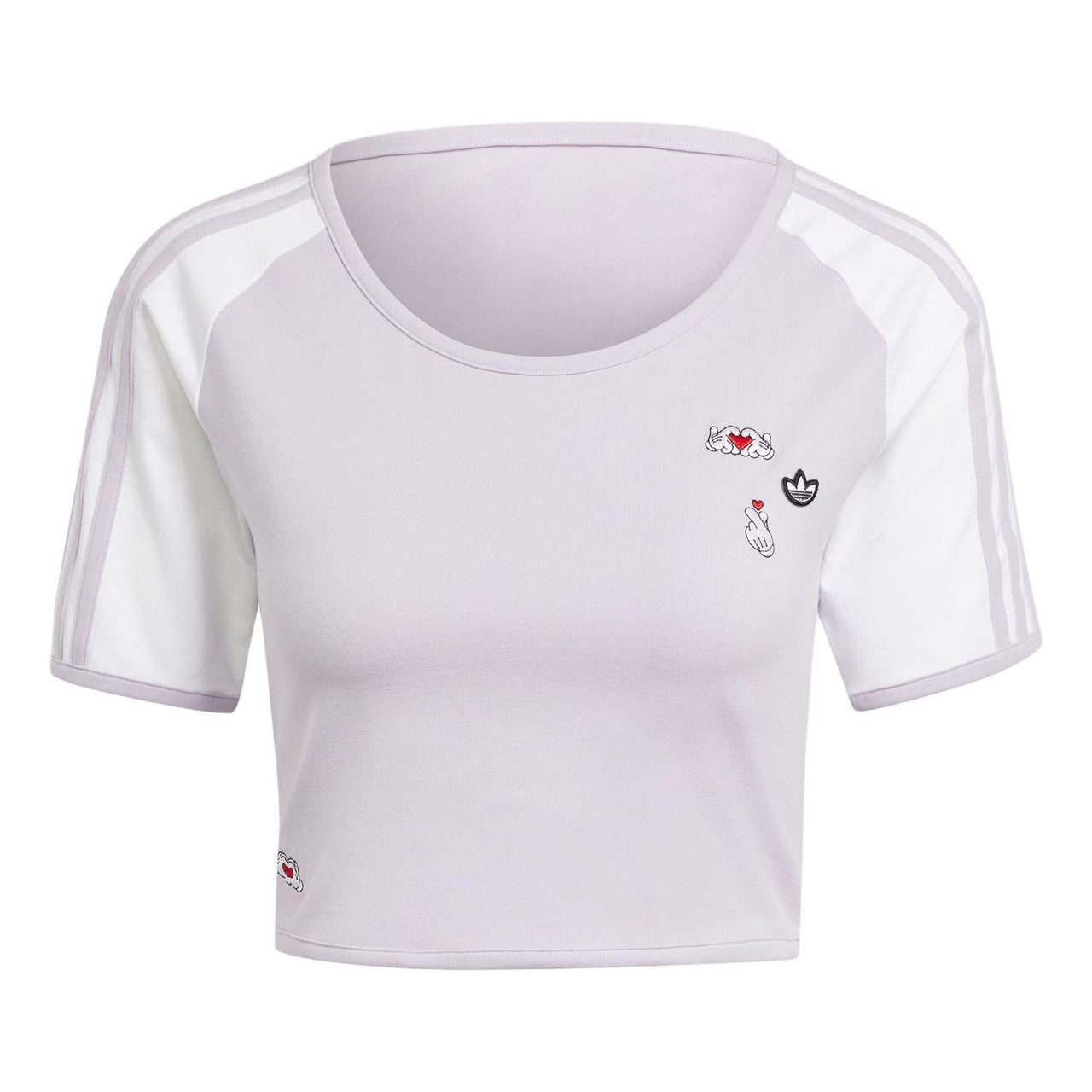 (WMNS) adidas Originals x Mickey Mouse 3-Stripes Icon For Her Baby T-Shirt Asia Sizing 'Purple' IY2269