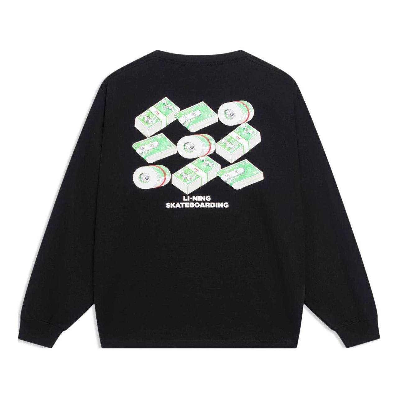 Li-Ning Skateboarding Graphic Long Sleeve T-shirt 'Black' AHST103-3