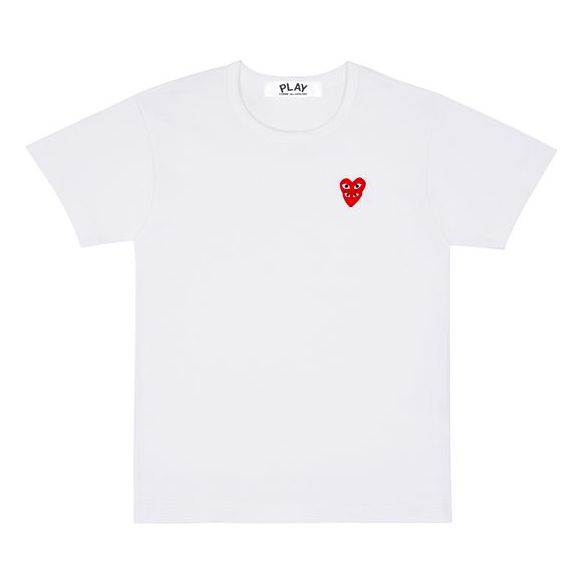 (WMNS) COMME des GARCONS PLAY Basic T-Shirt Red Family Heart 'White' AZ-T287-051-2