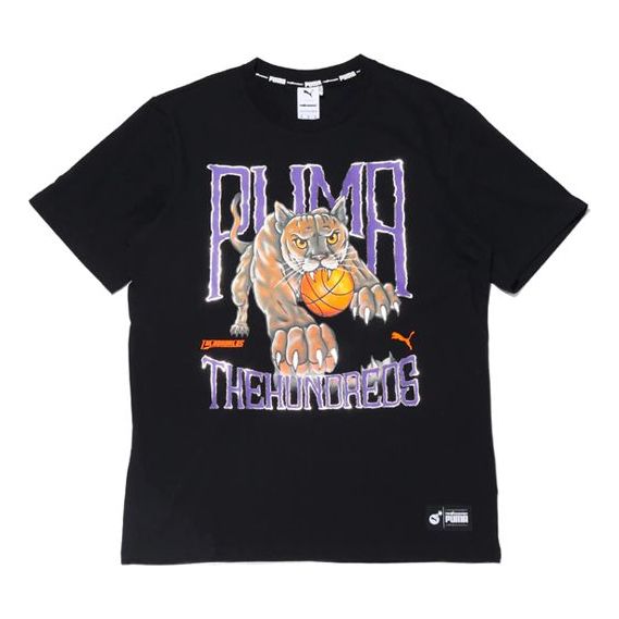 PUMA x The Hundreds Tee Printing Round Neck Short Sleeve Black 596750-01