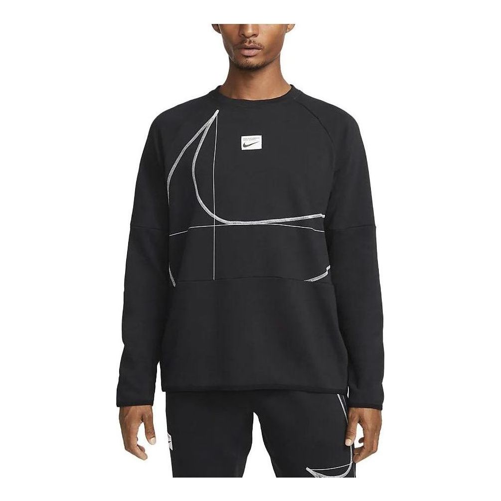 Nike French Terry Cotton Blend Crewneck Sweatshirt 'Black' DQ6622-355