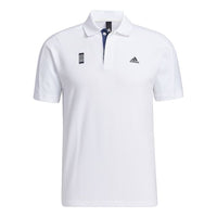 adidas Series Logo Printing Solid Color Short Sleeve Polo Shirt White GP0827
