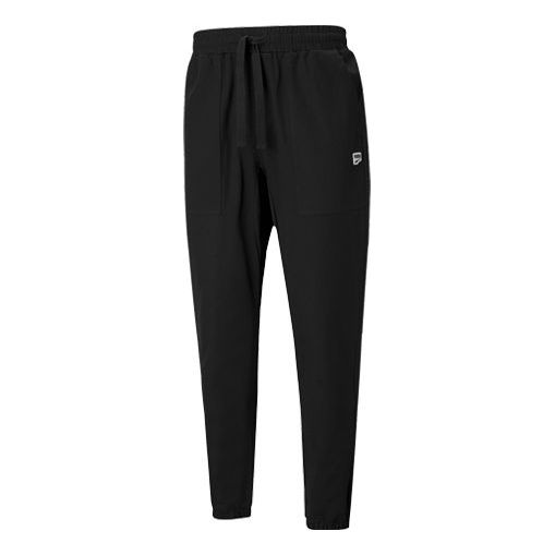 PUMA Downtown Small Logo Pants 'Black White' 531434-01