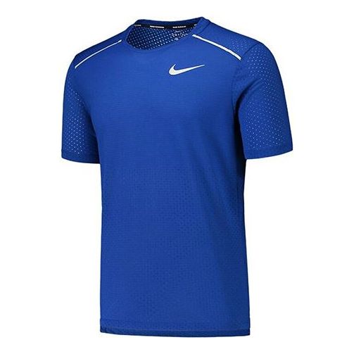 Nike Rise 365 Logo Breathable Short Sleeve Blue AQ9920-438
