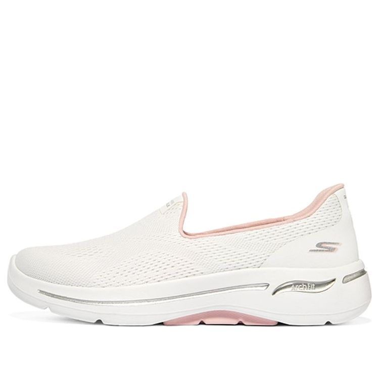 (WMNS) Skechers Go Walk Arch Fit 'White Light Pink' 124483-WLPK