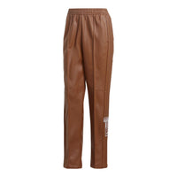 (WMNS) adidas Centre Stage Faux Leather Adibreak Pants 'Brown' II6098