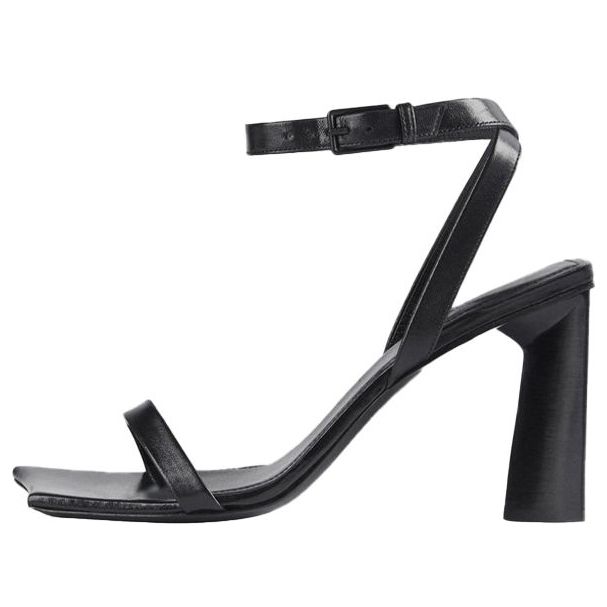 (WMNS) Balenciaga Moon Small Cowhide Straps High Heels Black Sandals 615766WA7601000