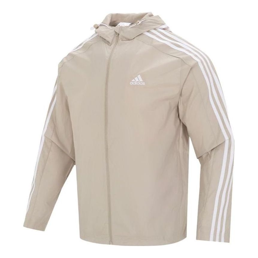 adidas 3-Stripes Windbreaker Jackets 'Beige' IJ8693