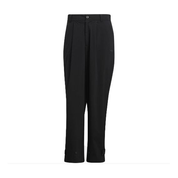 Men's adidas originals Speed Track P Solid Color Zipper Buckle Casual Pants/Trousers Black HU1235