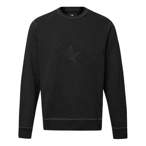 Men's Converse Logo Printing Round Neck Pullover Black 10020819-001