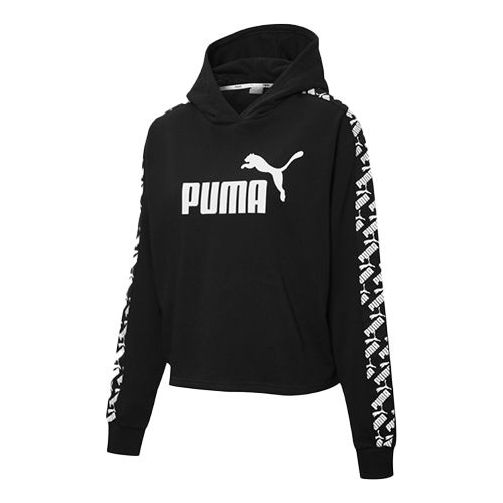 (WMNS) PUMA Amplified Cropped Hoodie 'Black' 583808-01