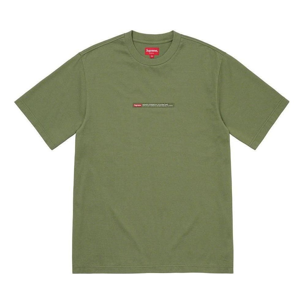 Supreme Property Label S/S T-Shirt 'Olive Green' SUP-FW22-171