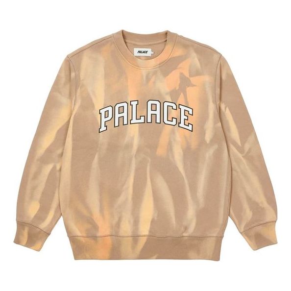 PALACE Try-Dye Tie Dye Round Neck Alphabet Sports Cream Yellow P20CS014