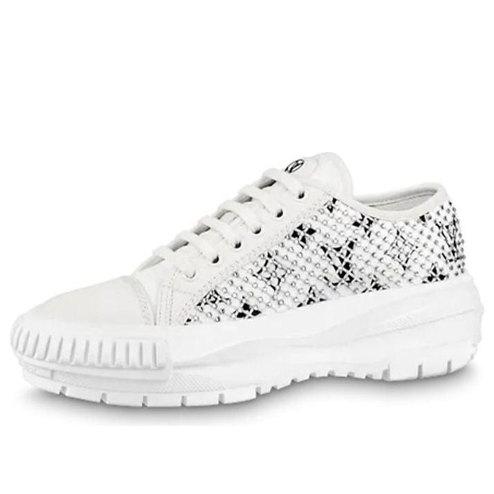 (WMNS) LOUIS VUITTON LV Squad Sneakers 'White with Crystal Monogram' 1A9RZ8