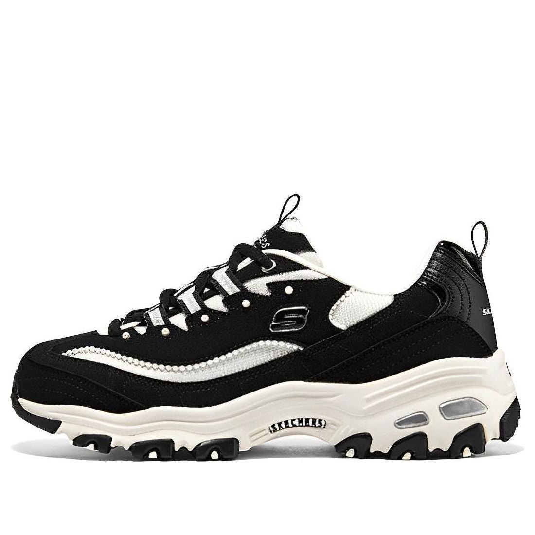 (WMNS) Skechers D'LITES 'White Black' 896189-BKW